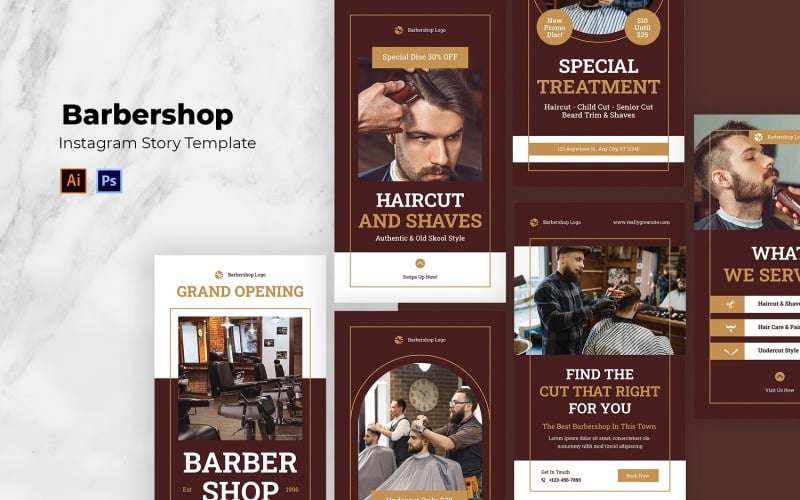 Barbershop Instagram Story Social Media