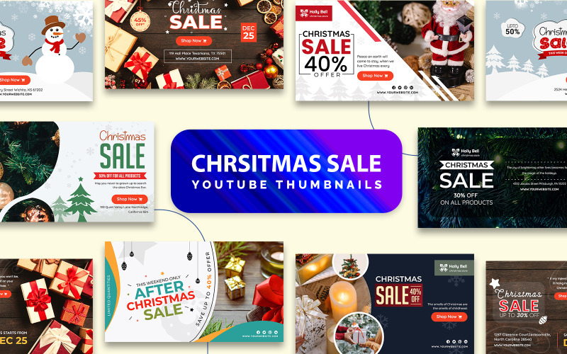 Christmas Offer Sale Youtube Thumbnails Social Media