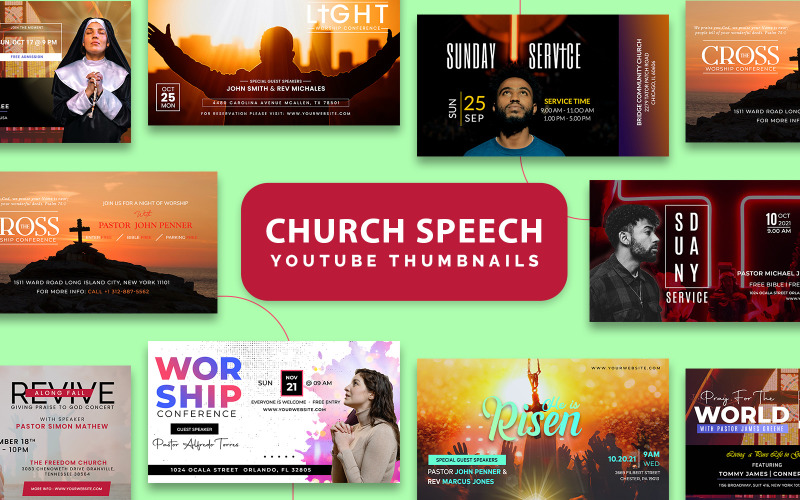 Church Motivational Speech YouTube Thumbnails Social Media