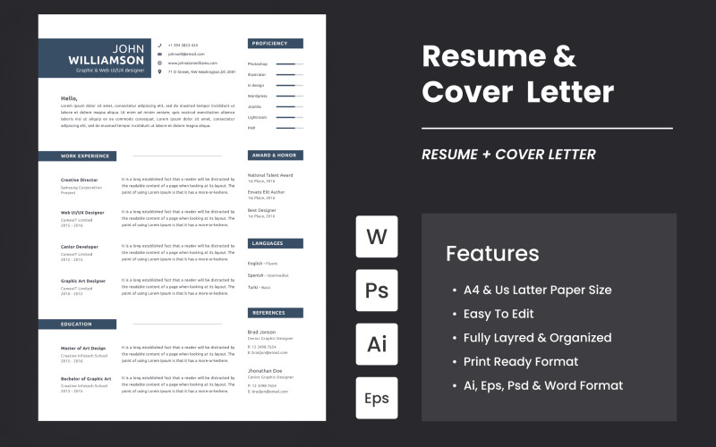 Smart Resume And Cover Letter Design Resume Template