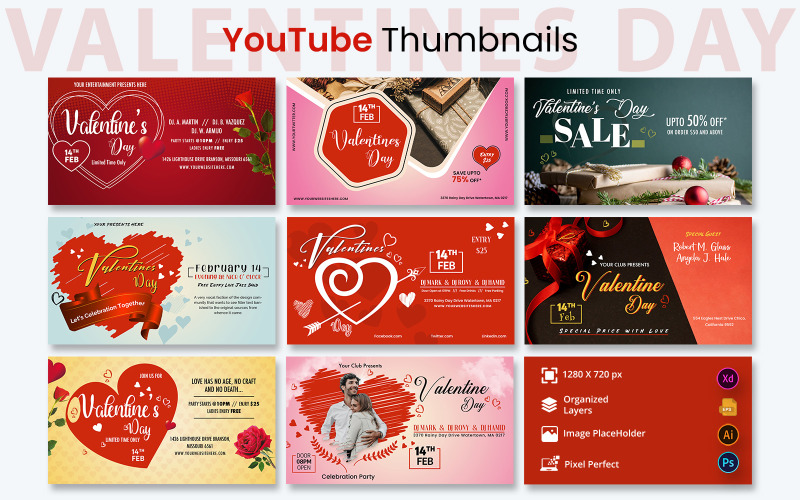 Valentine Day Party Youtube Thumbnails Social Media