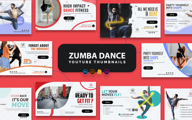 Zumba Dance Studio Youtube Thumbnails Social Media