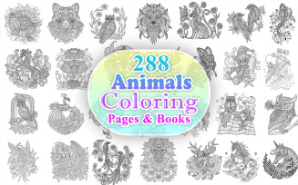 Animals Adult Coloring Book, Animals Adult Coloring Page, Animals Coloring Books