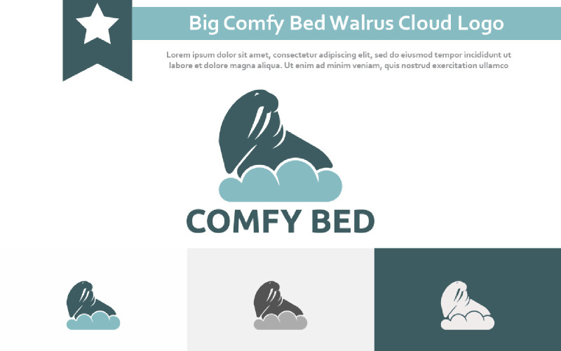 Big Comfy Bed Sofa Walrus Cloud Home Furniture Logo Logo Template