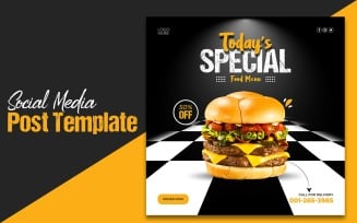 Food Menu Post and Promotional Food Banner Design for Social Media