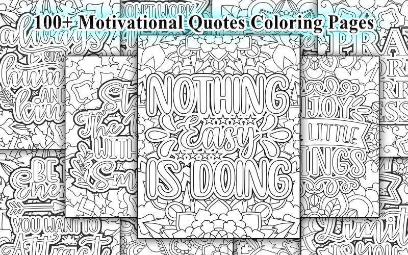 Motivational Quotes Coloring Pages Vector Graphic