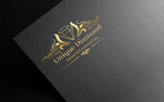 Unique Diamond Juwellery Logo Vector
