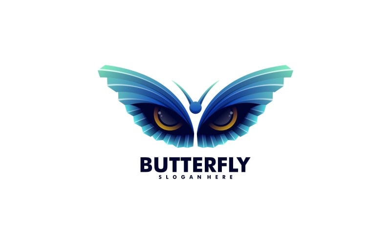 Butterfly Eyes Gradient Logo Logo Template