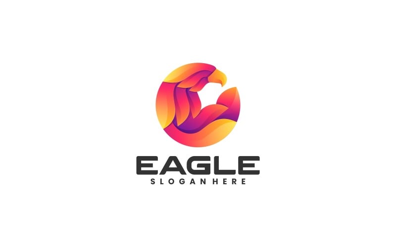 Circle Eagle Gradient Colorful Logo Style Logo Template