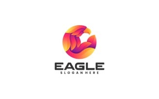 Circle Eagle Gradient Colorful Logo Style