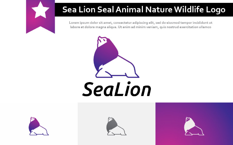 Cool Sea Lion Seal Animal Nature Wildlife Logo Logo Template