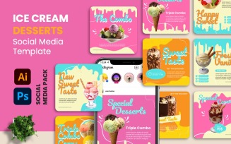 Creama - Ice Cream Instagram Post Social Media