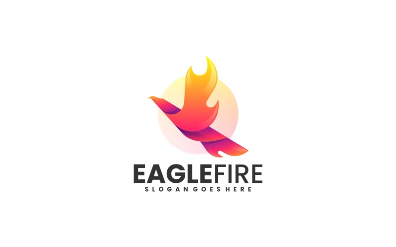 eagle Fire Gradient Colorful Logo Logo Template