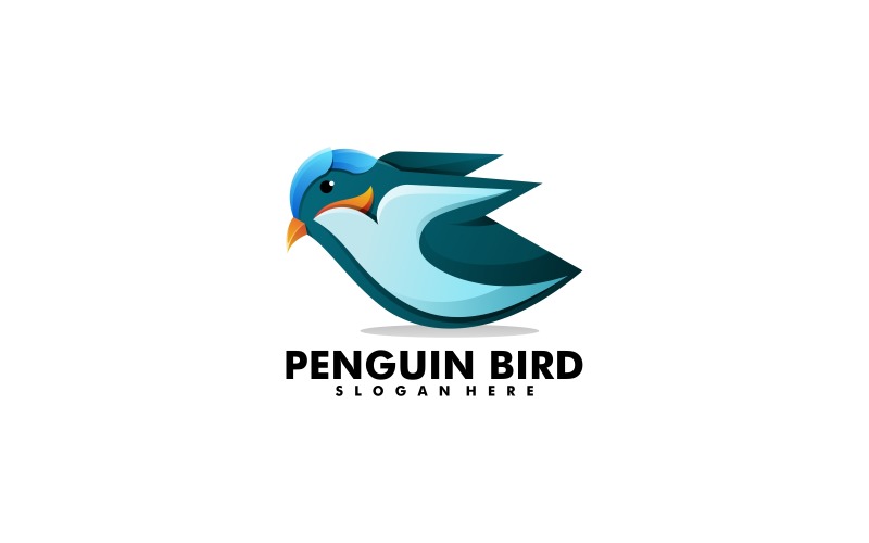 Penguin Bird Gradient Logo Logo Template