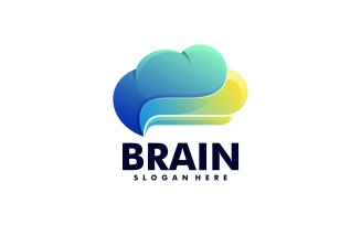Brain Gradient Colorful Logo Style