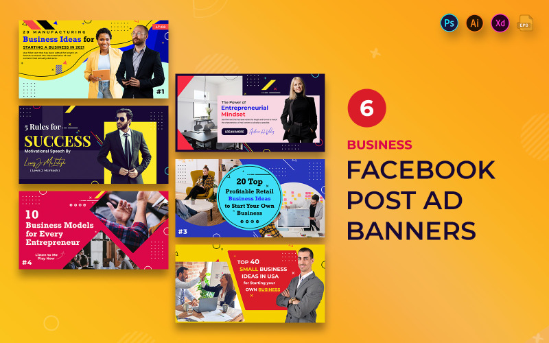 Business Service Facebook Ad Banners Template Social Media