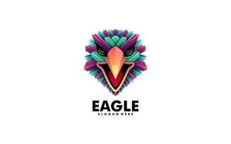 Eagle Head Gradient Colorful Logo Style