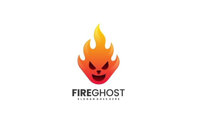 Fire Ghost Gradient Logo Style Logo Template