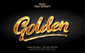 Golden - Editable Text Effect, 24K Gold And Shiny Text Style, Graphics Illustration