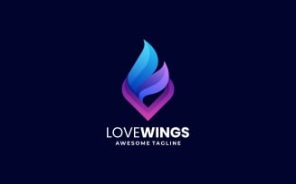 Love Wings Gradient Logo Style