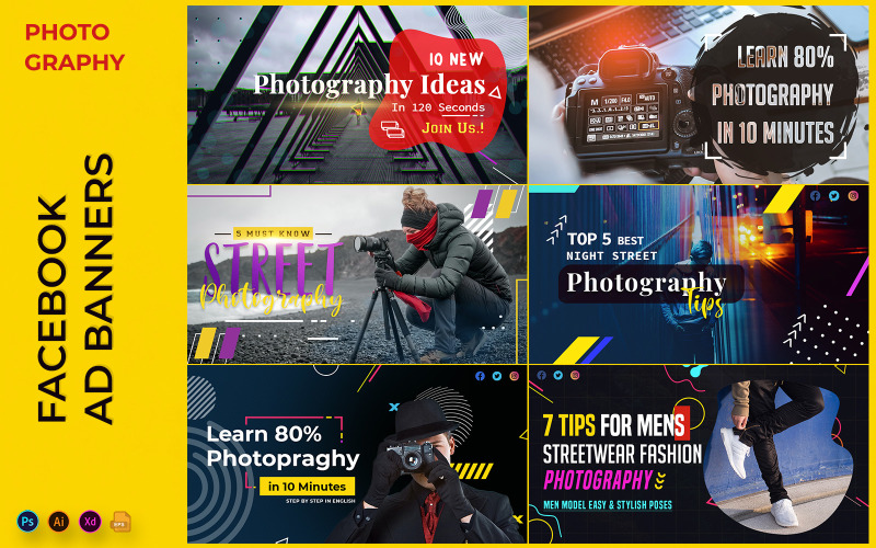 Photography Facebook Ad Banners Template Social Media