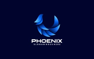 Vector Phoenix Bird Gradient Logo Template