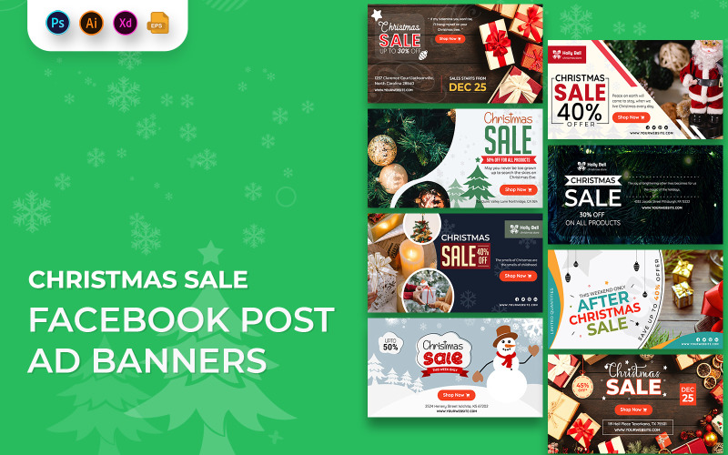 Christmas Offers Facebook Ad Banners Template Social Media