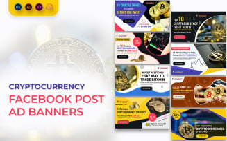 Cryptocurrency Facebook Ad Banners Template