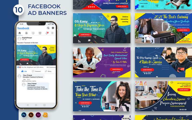 Education Academy Facebook Ad Banners Social Media