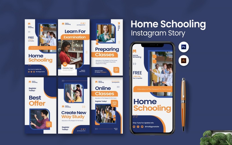 Home Schooling Instagram Story Social Media