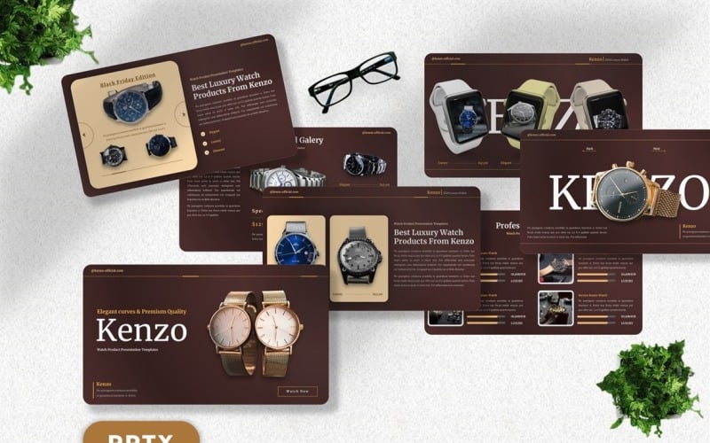 Kenzo - Watch Product Powerpoint PowerPoint Template