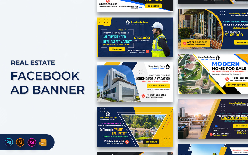Real Estate Facebook Ad Banners Template Social Media