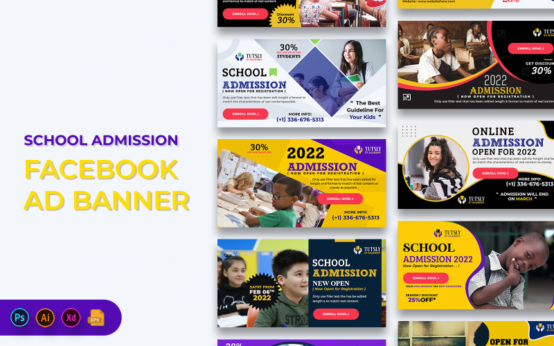 School Admission Open Facebook Ad Banners Social Media