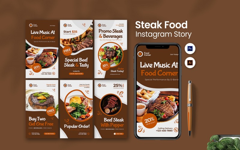Steak Food Instagram Story Social Media
