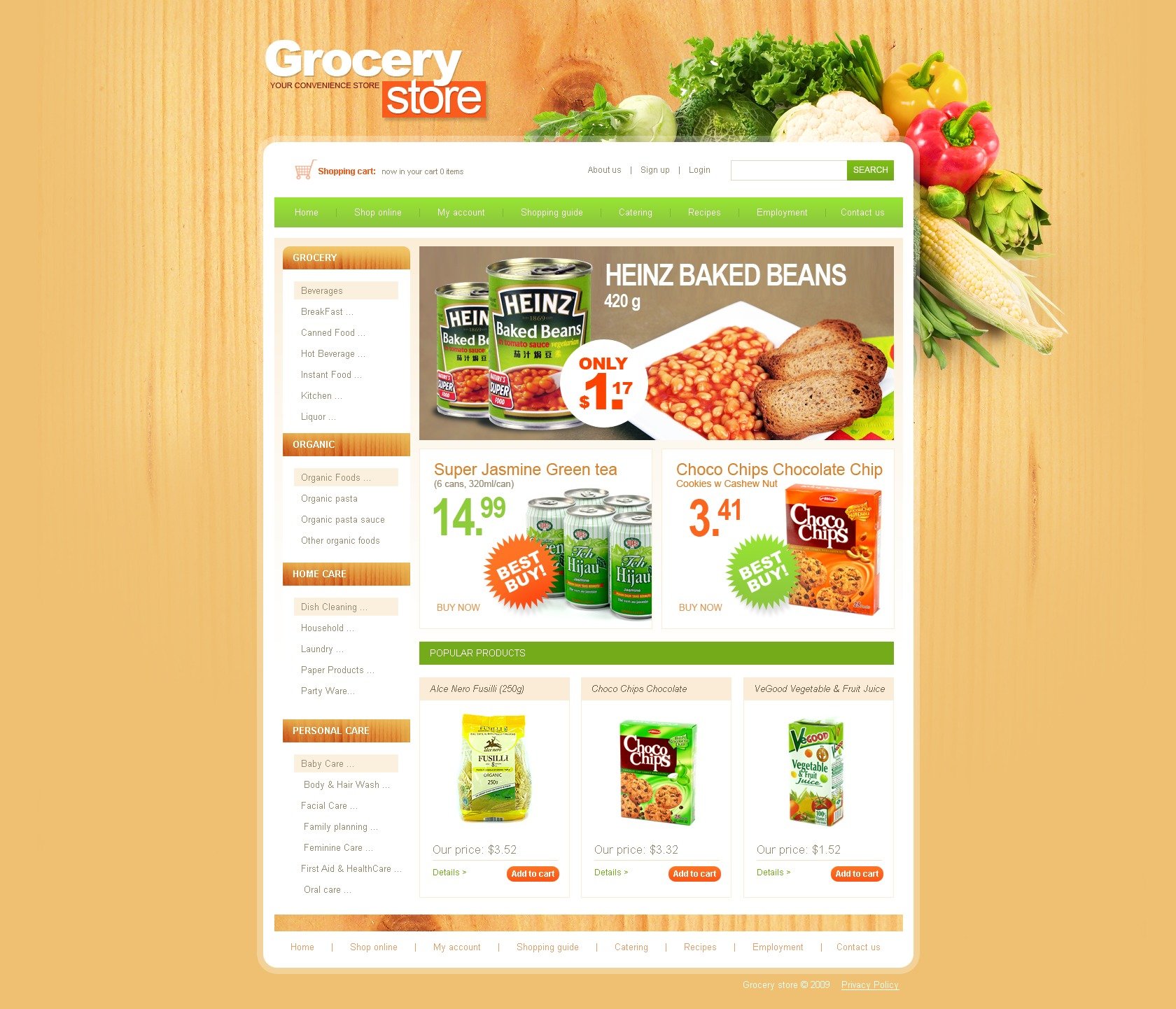 Grocery Store Website Template #25384