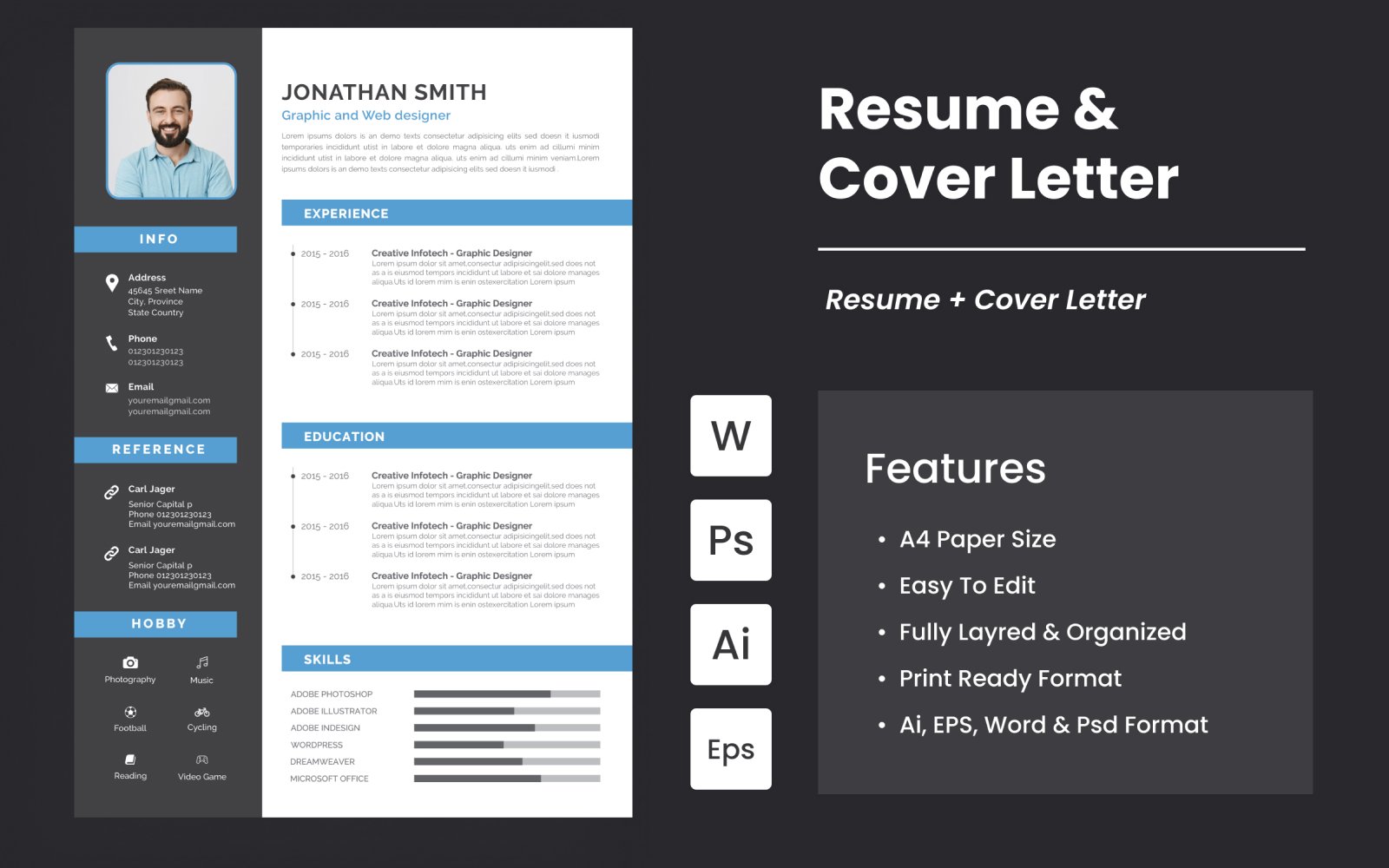 Template #253045 Cover Letter Webdesign Template - Logo template Preview