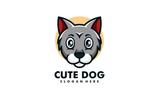 Dog Head Simple Mascot Logo Style