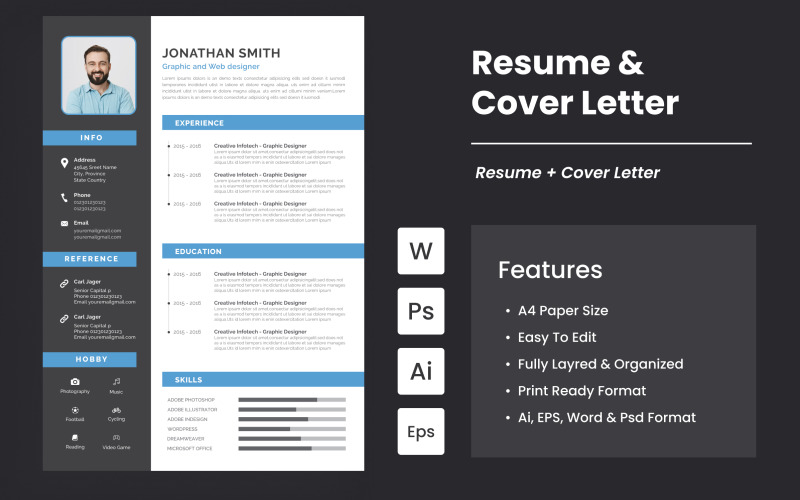 Simple Resume and Cover Letter Design Resume Template