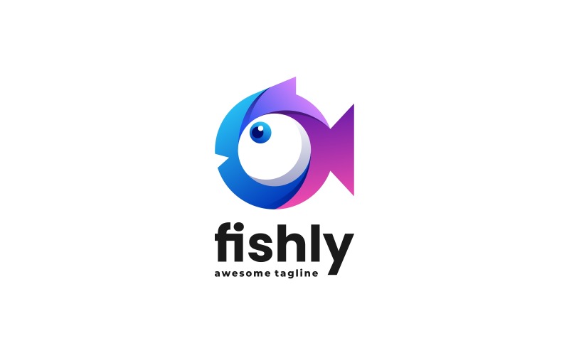 Vector Fish Color Gradient Logo Design Logo Template