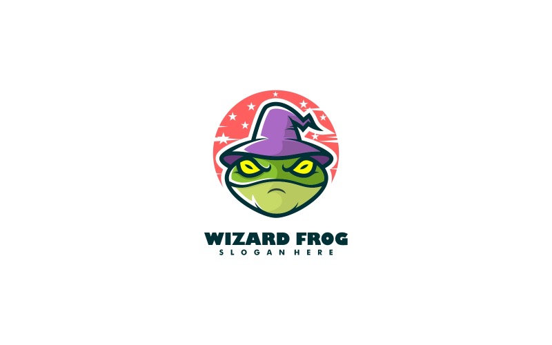 Wizard Frog Mascot Cartoon Logo Logo Template