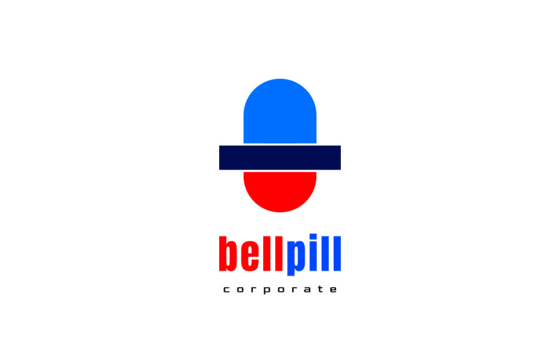 Bell Pill Dual Meaning Simple Logo Logo Template