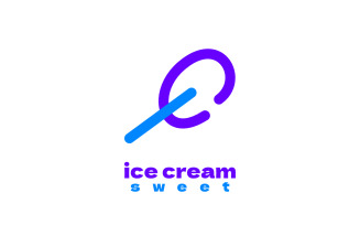 Ice Cream Sweet Letter C Logo