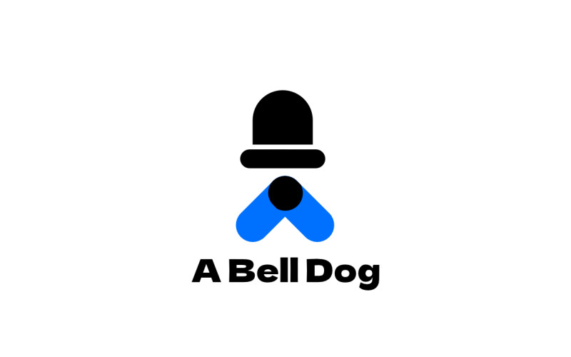 Letter A Bell Dog Clever Logo Logo Template