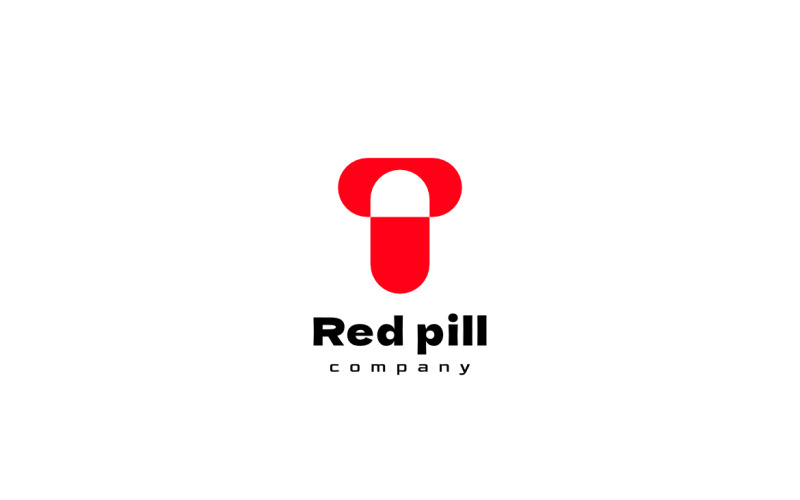 Letter T Red Pill Modern Logo Logo Template