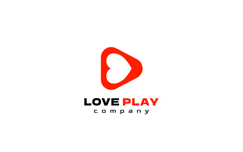 Love Play Negative Space Clever Logo Logo Template