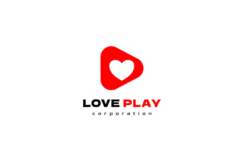 Love Play Negative Space Logo Logo Template