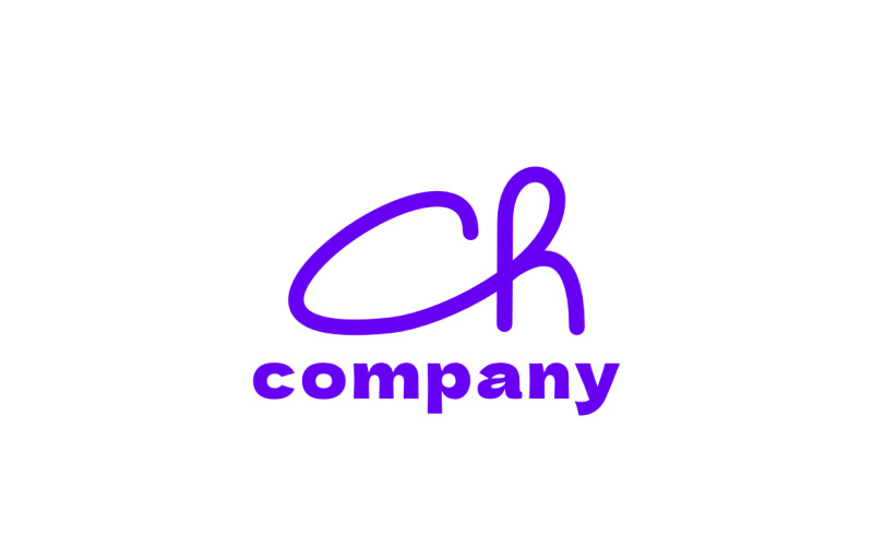 Script Monogram Letter CH Rounded Logo Logo Template