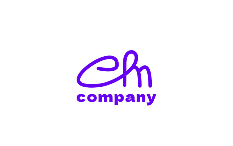 Script Monogram Letter EM Rounded Logo Logo Template
