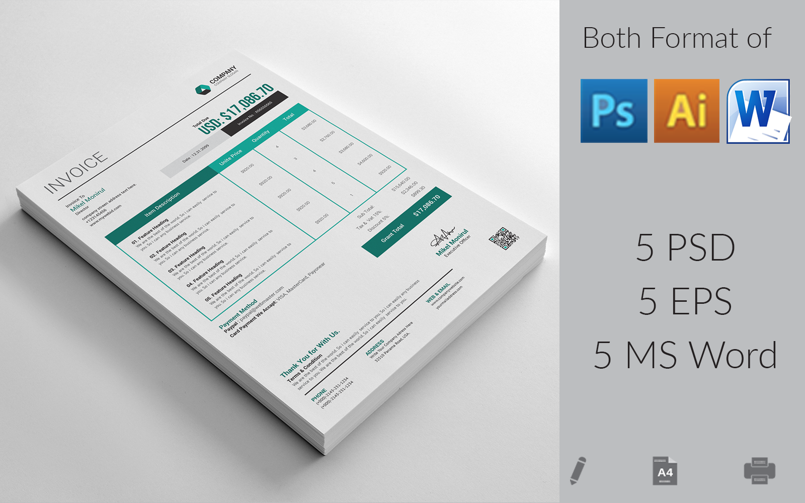 Management Company Invoice Template_V_009