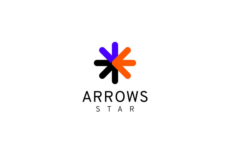 Arrow Star Round Abstract Logo Logo Template